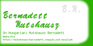bernadett mutshausz business card